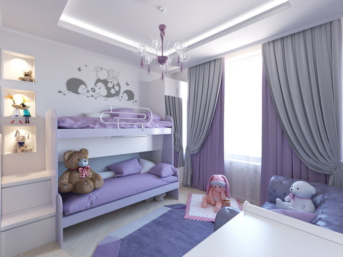 habitació blanca i lila
