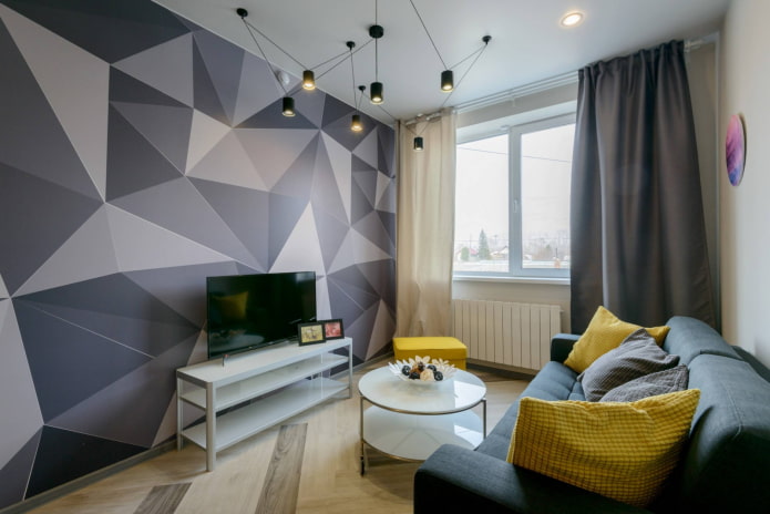 Obývací pokoj s akcentní stěnou