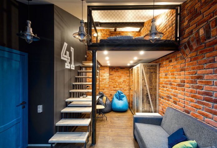 loft-stijl stapelbed appartement interieur