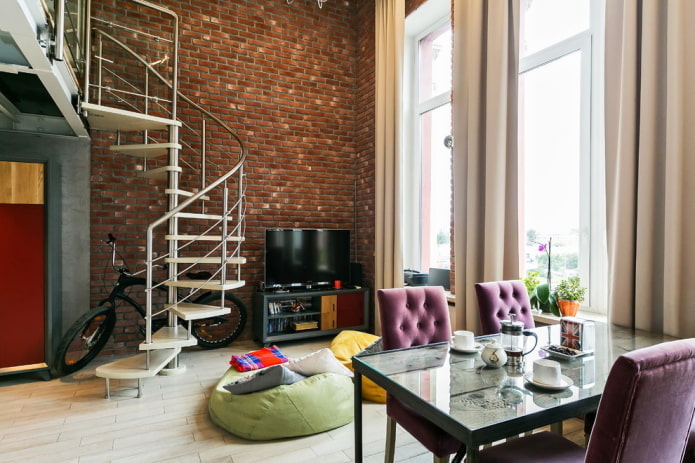 loft-stijl stapelbed appartement interieur
