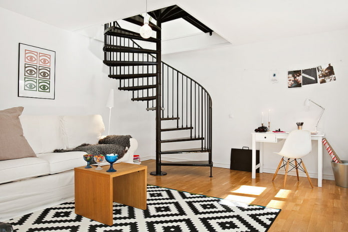 Intérieur d'appartement superposé de style scandinave