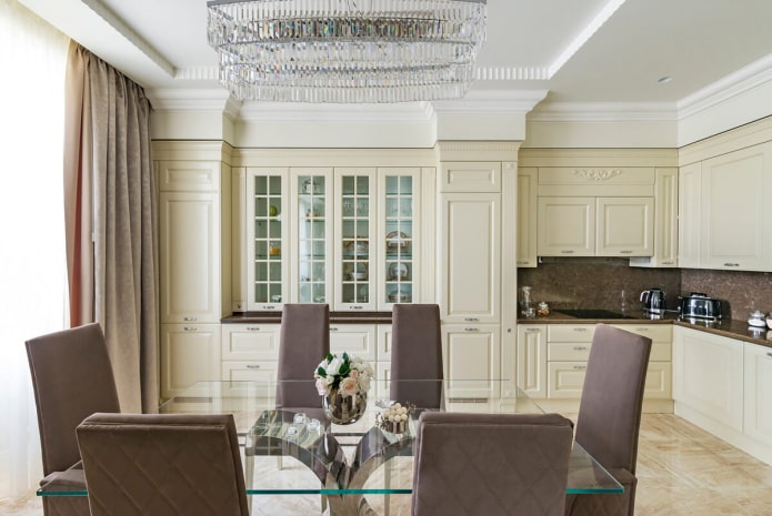 neoklasický interiér kuchyne