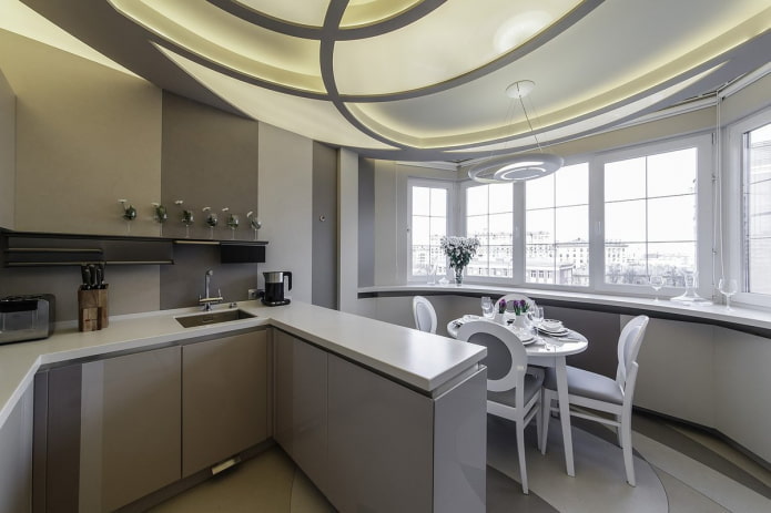 virtuvės su lodžija interjero dizainas
