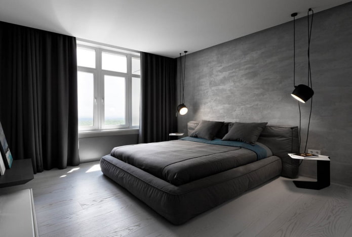 sivý interiér v štýle minimalizmu