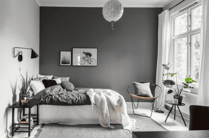 design interiéru v šedé a bílé barvě