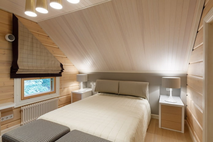 дизайн на дървена къща с таванско помещение