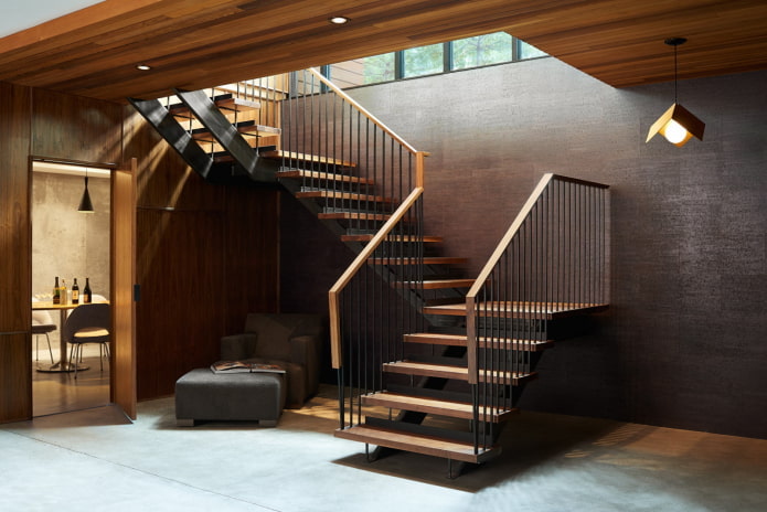 σχεδιασμός σκάλας στο εσωτερικό μιας ιδιωτικής κατοικίας
