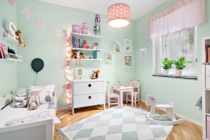 цветовата схема на детската стая в скандинавски стил