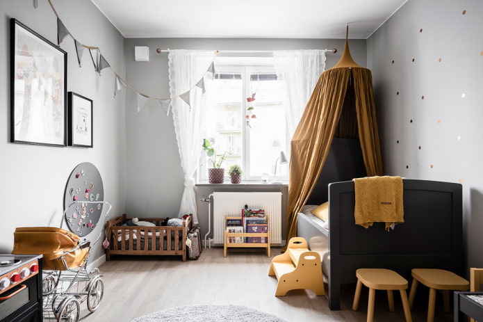 текстил в интериора на детската стая в скандинавски стил