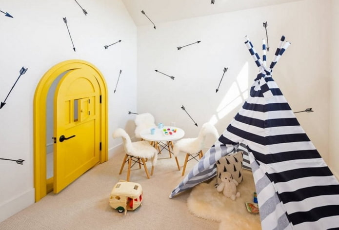 wnętrze pokoju dziecięcego dla chłopca w stylu nordyckim