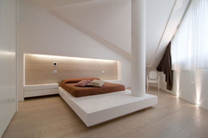 yüksek teknoloji yatak odası iç tasarımı
