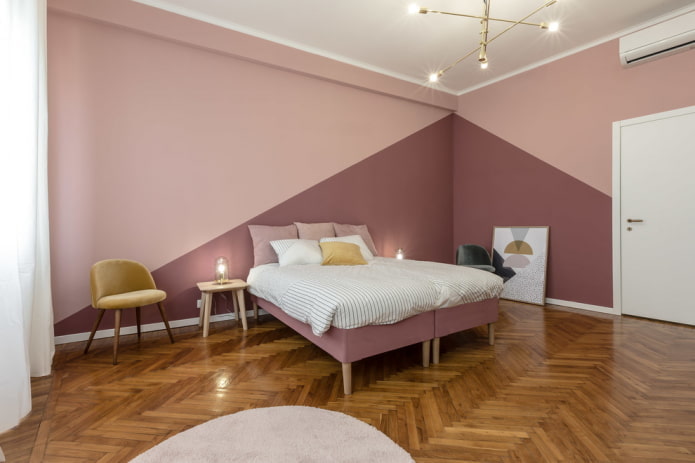 تشطيب غرفة النوم بألوان وردية
