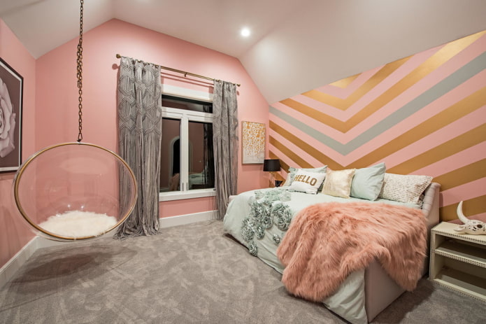 تشطيب غرفة النوم بألوان وردية