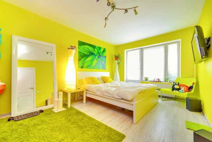 màu vàng trong nội thất phòng ngủ