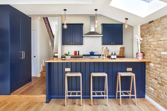 keuken afmaken in blauw