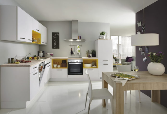 decor în interiorul bucătăriei în stilul modern
