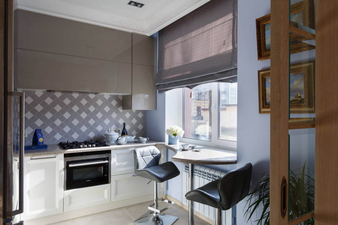textilie v interiéru kuchyně v moderním stylu