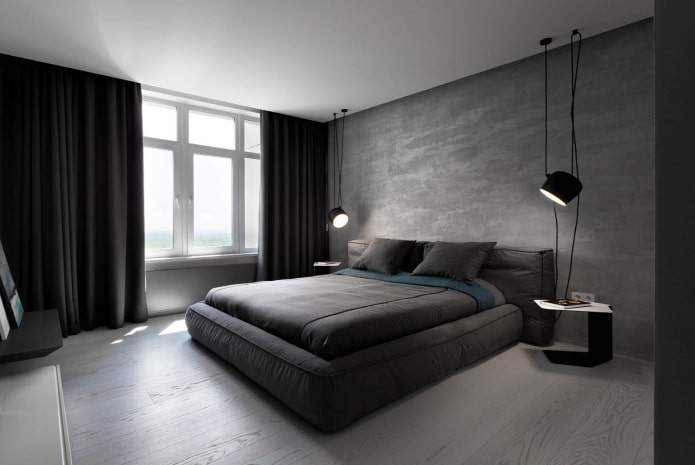 minimalist tarzda yatak odasının renk düzeni