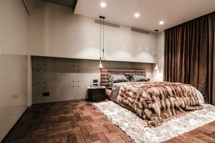 soveværelse i stil med øko-minimalisme