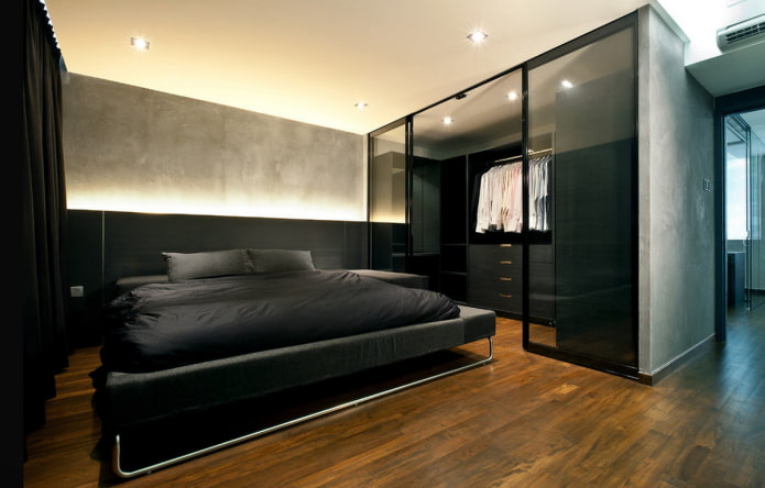 dormitor pentru bărbați în stil minimalist