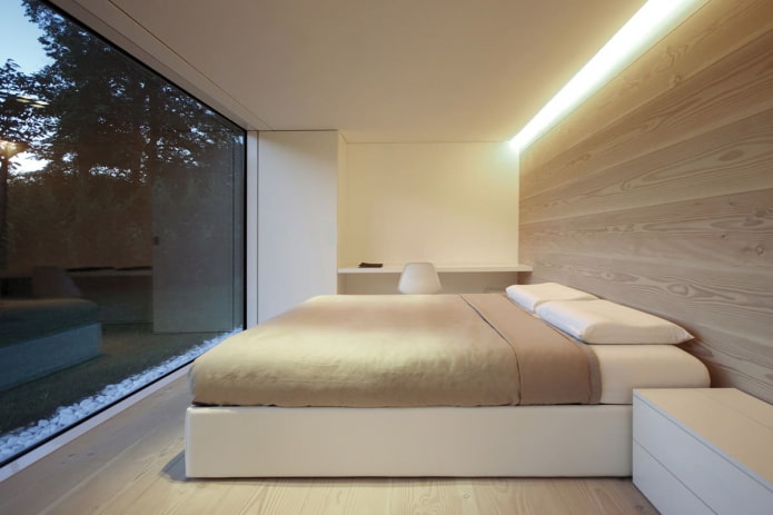 viimeistely makuuhuone minimalistiseen tyyliin