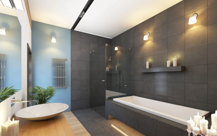 дизайн на осветлението в интериора на банята