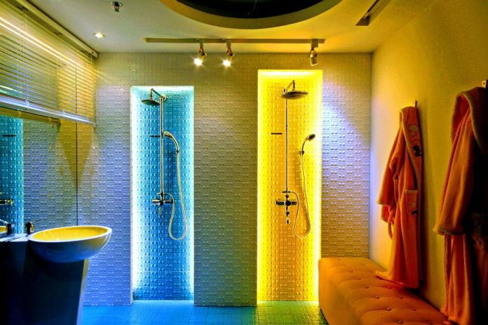 дизайн на осветлението в интериора на банята