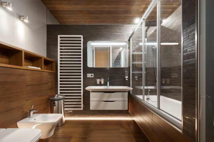 осветление в интериора на банята в модерен стил