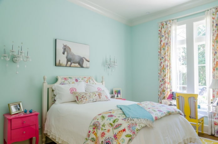 màu xanh lam trong nội thất phòng ngủ