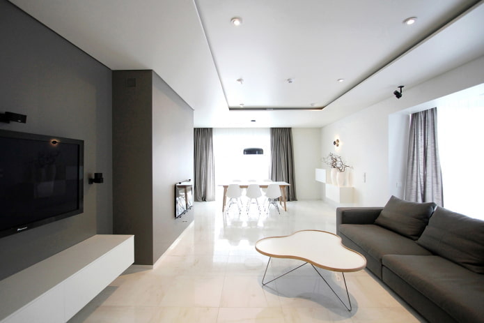 moblar la sala d’estar en un estil minimalista