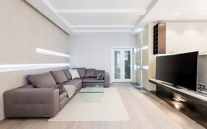 decoració de la sala d’estar en un estil minimalista