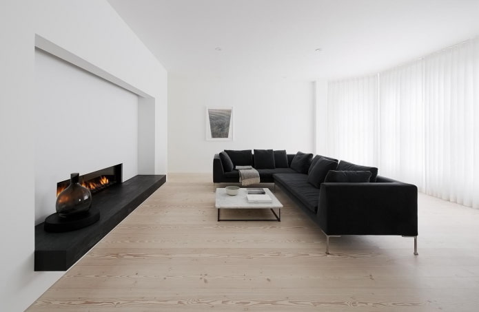 minimalist tarzda oturma odası dekorasyonu