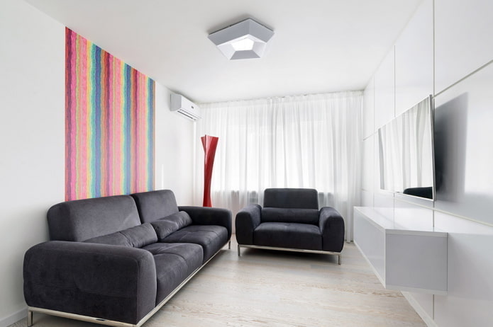 dekorace obývacího pokoje v minimalistickém stylu