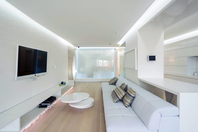 minimalist tarzda oturma odası dekorasyonu