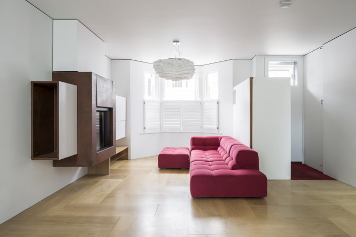 thiết kế nội thất phòng khách theo phong cách tối giản