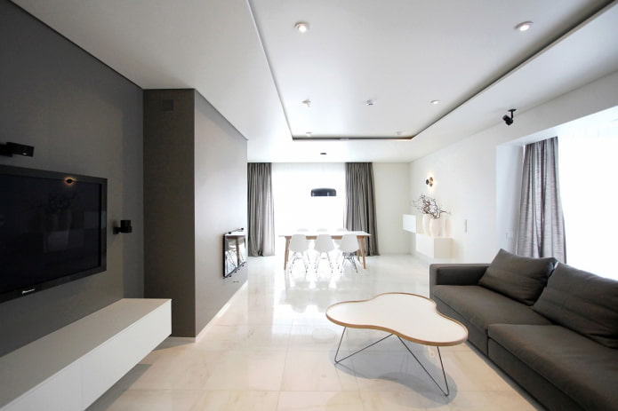 Sala d'estar a l'estil del minimalisme