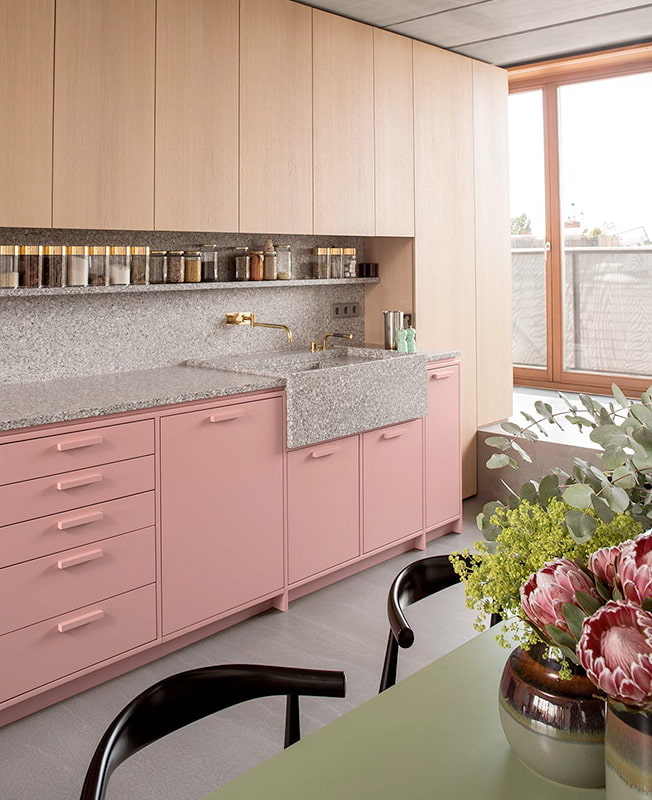 roze keuken interieur