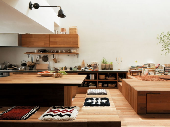 thiết kế nội thất phòng bếp theo phong cách Nhật Bản
