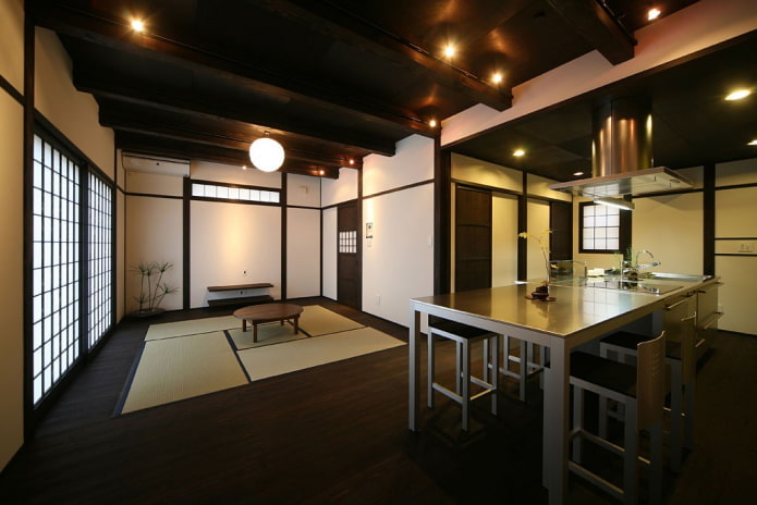 interior design della cucina in stile giapponese