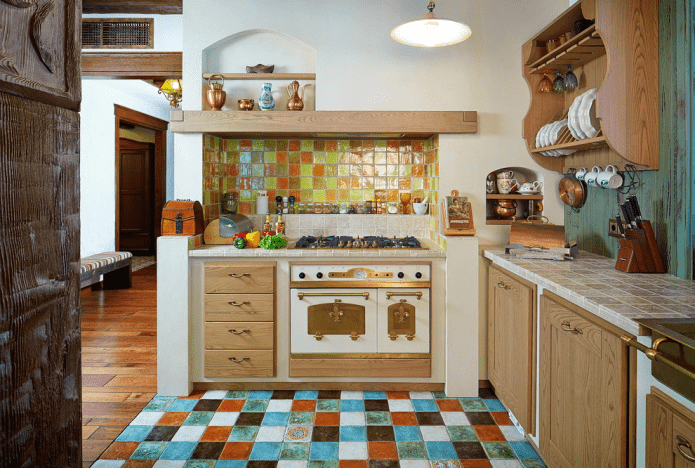 lille køkken i rustik landlig stil
