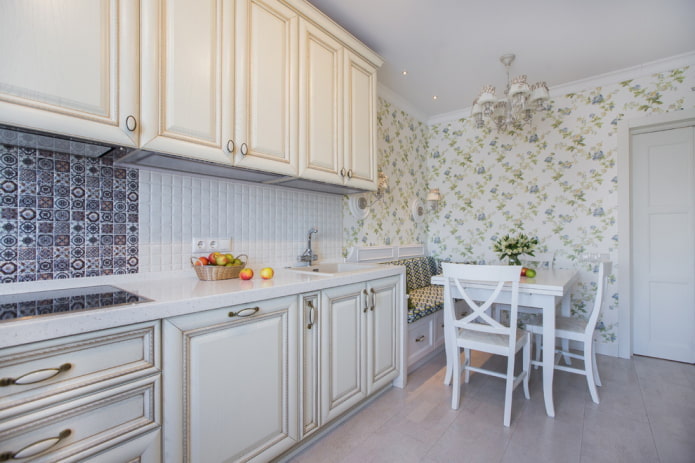 Phong cách Provence trong nội thất nhà bếp màu trắng