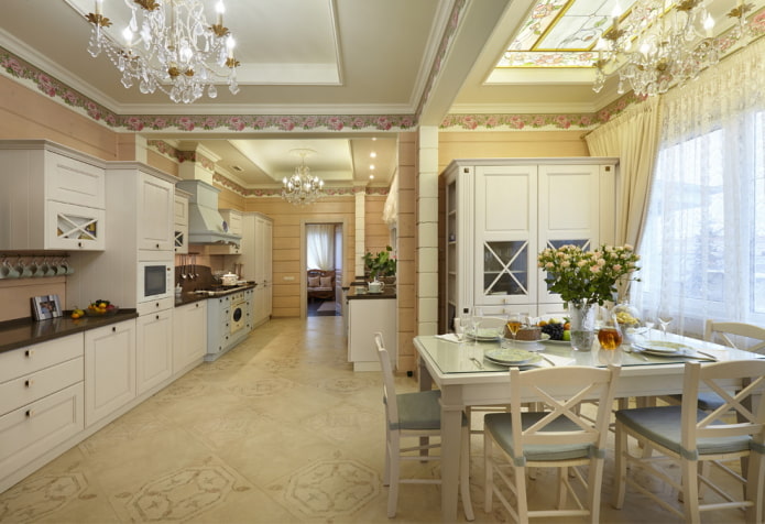 Køkken i provencalsk stil i et privat hus