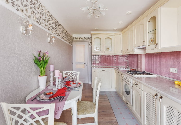 nhà bếp nhỏ theo phong cách Provence