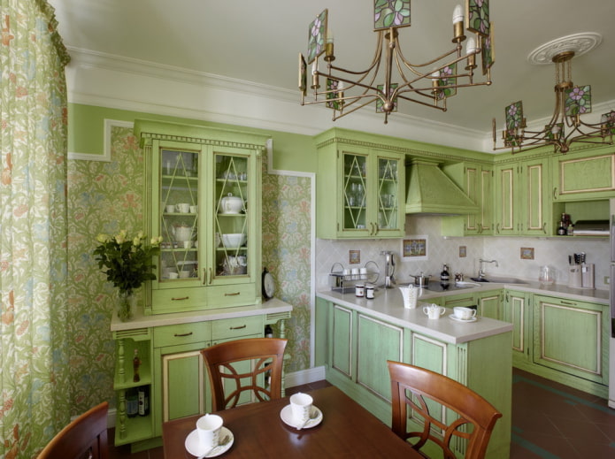 klasiskās virtuves krāsu shēma