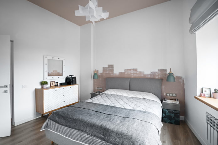 wanddecoratie in de slaapkamer in een Scandinavische stijl