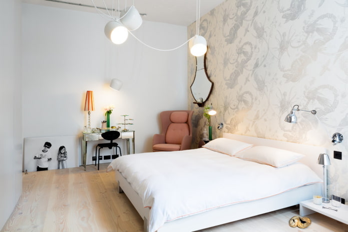 wanddecoratie in de slaapkamer in een Scandinavische stijl