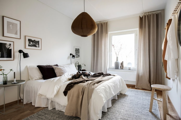decoratie van de slaapkamer in Scandinavische stijl