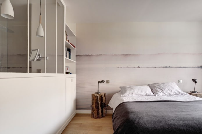hiasan dinding di bilik tidur dengan gaya nordic