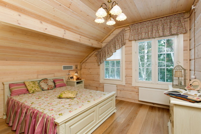 soveværelse i provencalsk stil i det indre af huset