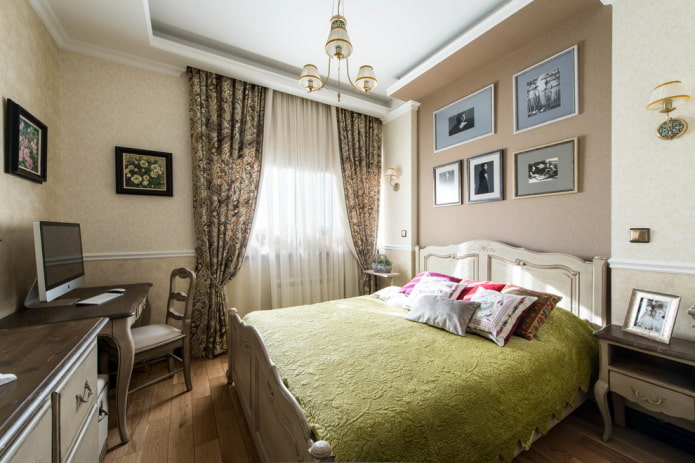 hàng dệt may và trang trí trong nội thất phòng ngủ theo phong cách Provence